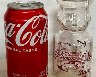 NICE BABY FACE 1/2 PINT MILK BOTTLE - “J.J. BROWN DAIRY” TROY N.Y. 