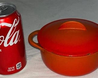 SMALL LE CREUSET ENAMELED CAST IRON COVERED DISH 