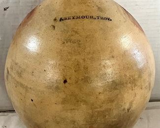 EARLY 19th CENTURY OVOID STONEWARE JUG - IMPRESSED MARK “SEYMOUR TROY” (NY) 