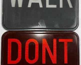 VINTAGE WALK / DON’T WALK GLASS STREET SIGNS 