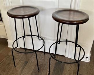 4 Wood & Metal Bar Stools!
