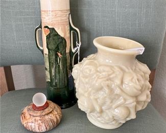 Vintage Milk Glass, Royal Doulton, Natural Stone Decorative Pieces