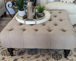 Upholstered Tufted Ottoman