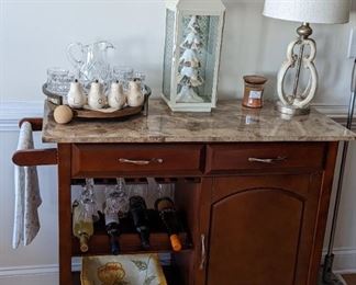 Marble Top Wine Storage/Cart