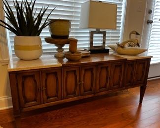 Vintage Marble Top Console w/ storage