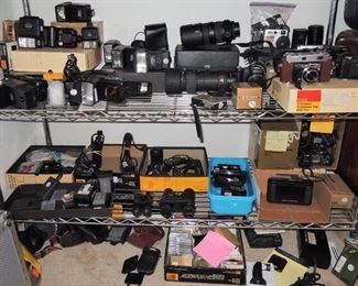 Nikon camera lenses, bodies. Camera caps, hoods and filters. Flash units