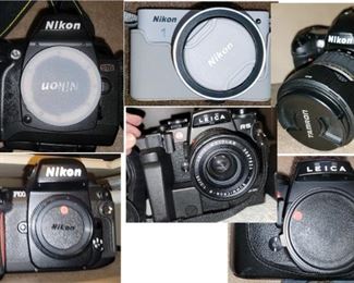 Camera Bodies by Nikon and Leica and Rollei and Leitz