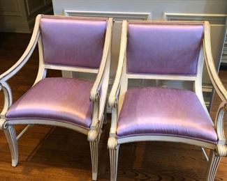 Pair of French Chairs with silk Upholstery