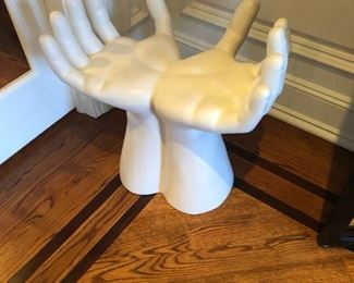 Hands statue for display purposes only.