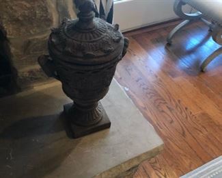 Pair of Bird motif Urns