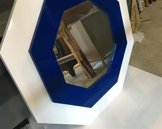 Large Octagonal Blue and White Mirror Never used.