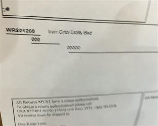 Iron Dolls Bed New in the Box