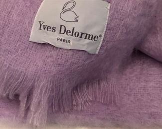 YVES DELORME PARIS 100% MOHAIR THROW