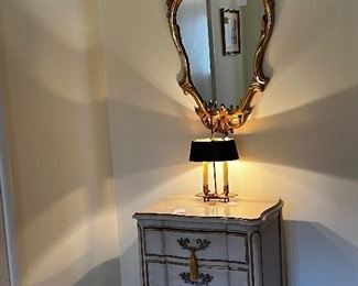 ENTRY FOYER CHEST AND MIRROR