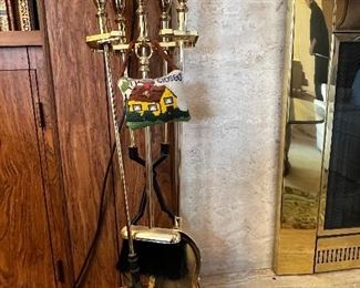 BRASS FIREPLACE TOOLS