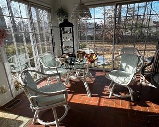 GLASS TOP TABLE AND CHAIR SET
