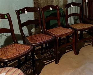 Lots of old chairs in the basement