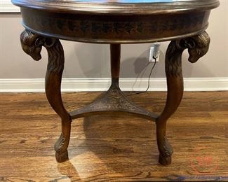 Powell Furniture Round Figural Ram Head Side Table