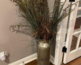 Large "Blessed" Replica Milk Canister with Floral Arrangement