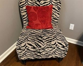 Pier One Zebra Pattern Accent Chair