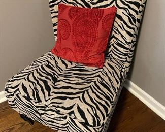Pier One Zebra Pattern Accent Chair