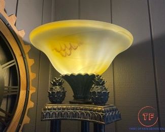 Orante Torchiere Floor Lamp with Pineapple Accents