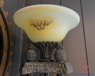 Orante Torchiere Floor Lamp with Pineapple Accents