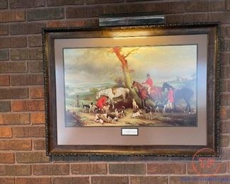 Thomas Wilkinson MFH with the Hurworth Foxhounds Framed Print with Mounted LED Light
