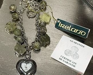 J.C. Walsh and Sons STERLING Irish Charm Bracelet with Connemara Marble