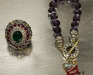 HEIDI DAUS Bracelet and Oversized Ring SET
