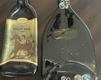 SET - Melted Wine Bottle Platters