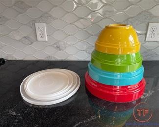 SET - Melamine Mixing Bowl Set with Lids