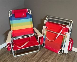 PAIR - Nautica Rainbow Folding Beach Chairs