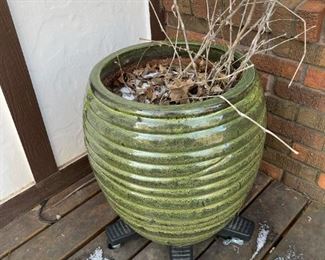 Green Beehive Outdoor Ceramic Planter
