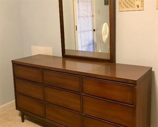 Mid Century Modern Dresser with Vanity Mirror 