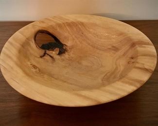 JC House Carved Wooden Bowl