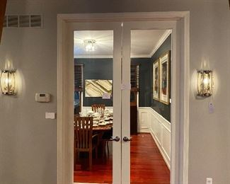 Solid Wood with Glass insert double doors 66 inches wide by 100 inches tall