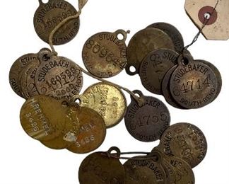 Studebaker factory brass number tags