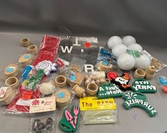 Assorted Craft Supplies- Styrofoam Balls, Wooden Items, Stickers and More