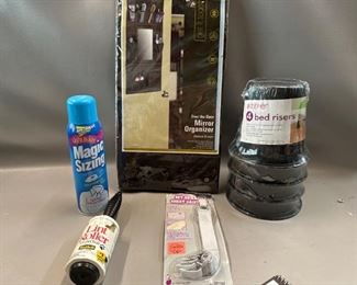Over the Door Mirror Organizer, 4 Bed Riser, Sheet Grippers and More