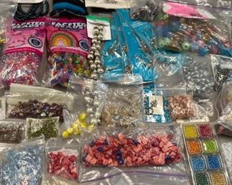 Assorted Beads and Crafting Supplies