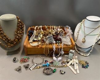 Jewelry Box and Assorted Costume Jewelry