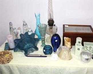 Lots of decorative items and candles.  