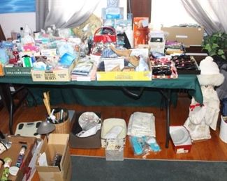 Large amount of toiletries and practical items.  