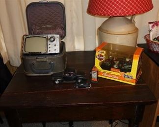 ANTIQUE SIDE TABLE - HARLEY DAVIDSON TOY