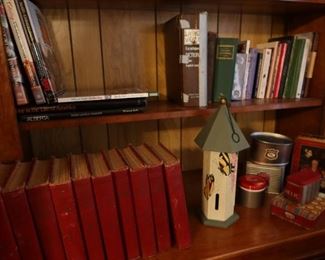 VINTAGE BOOKS - TINS - BIRDHOUSE