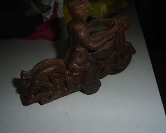 Cast iron motorcycle and cop