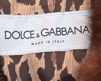 Dolce & Gabbana two-piece suede skirt and jacket with fur collar