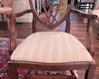Set of (10) mahogany shield back dining room chairs - (8) side chairs, (2) armchairs