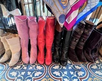 Look at these vintage boots!  Who doesn’t need pink suede or orange leather boots?
